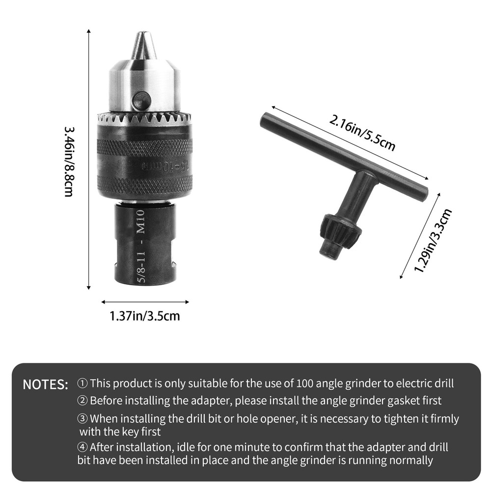 5/8-11 Angle grinding machine special conversion chuck, 1.5-10mm diameter