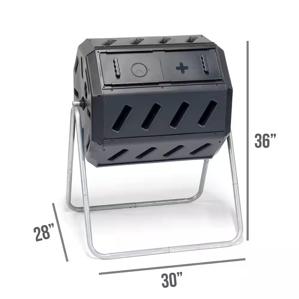 Tumbling Composter with Two Chambers for Efficient Batch Composting
