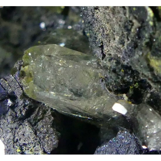 KB: NICE! FL. SW & LW LIGHT YELLOW/WHITE ANGLESITE CRYSTALS SOLID GALENA MATRIX