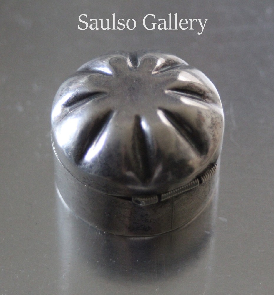 Extremely rare Taxco SIGNED PHP 1950s snuff pill box