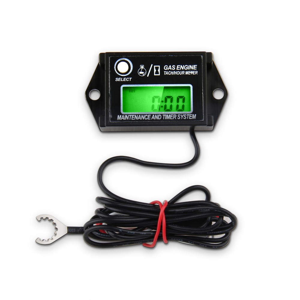 Gas Engine Digital Tachometer/Hour Meter with Adjustable Resettable Job Timer