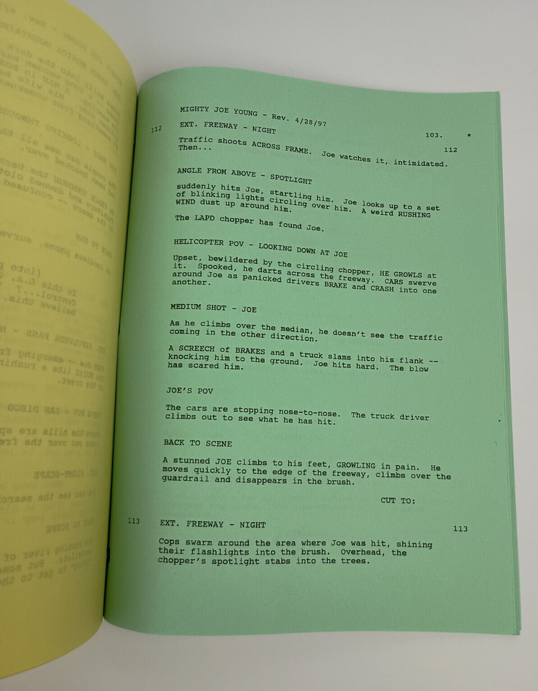 Mighty Joe Young Original Script with multiple revision page colors