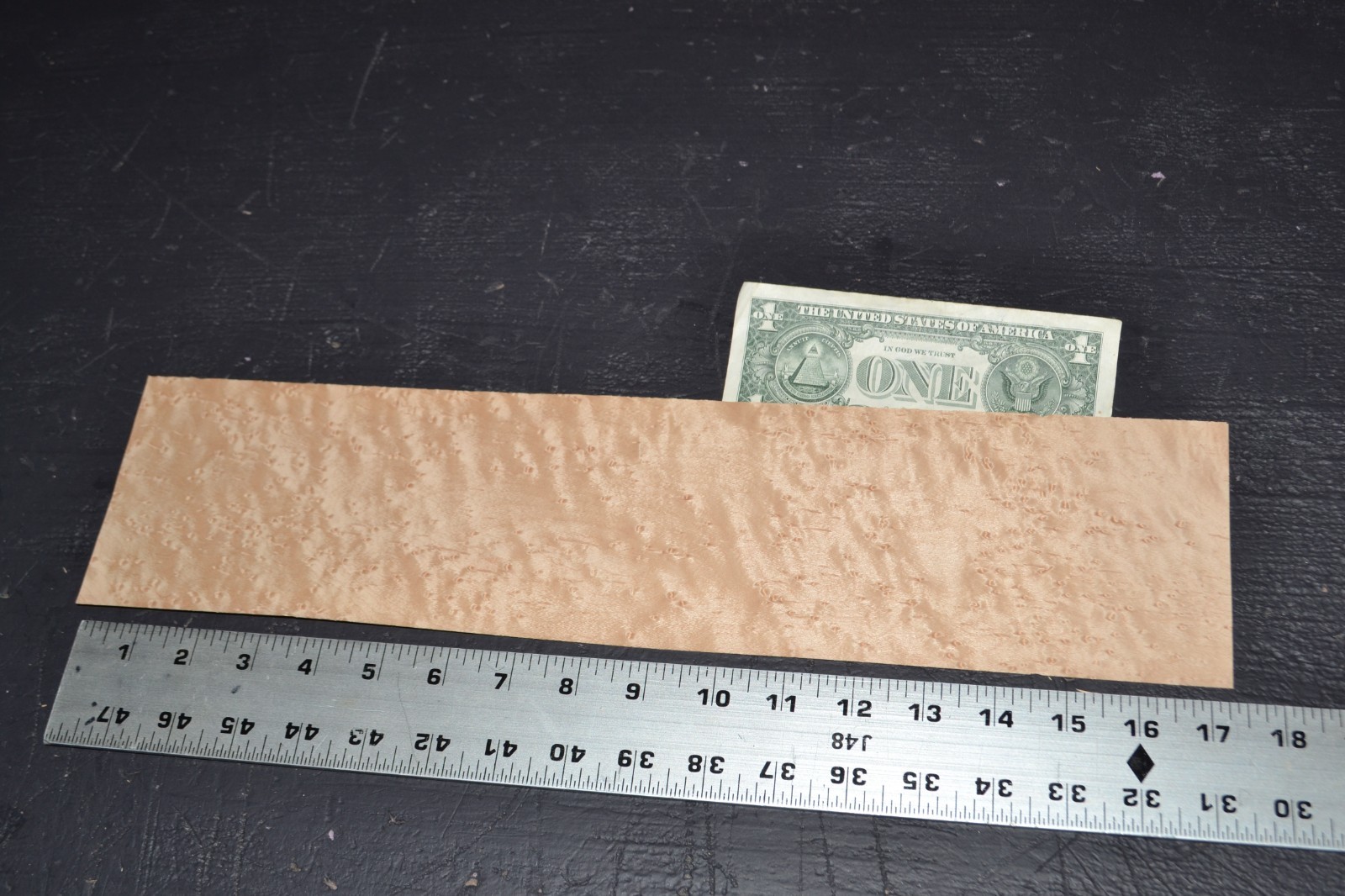 Birdseye Maple Raw Wood Veneer Sheet 4 x 17 inches 1/42nd thick 35138-97