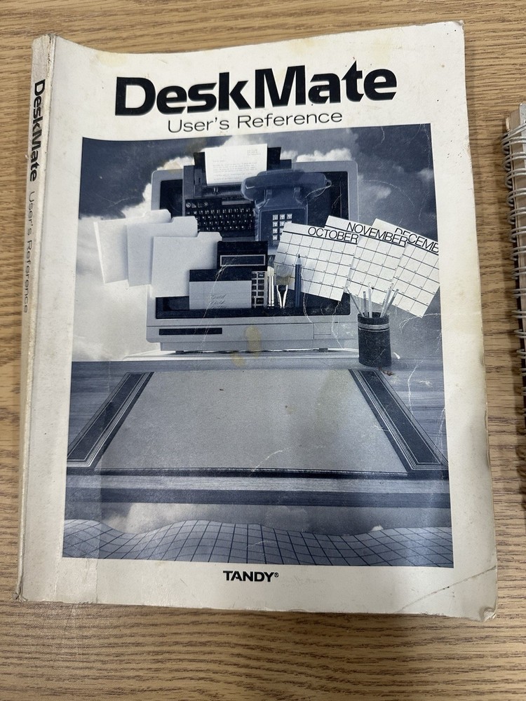DeskMate TANDY USER REFERENCE MANUAL and DMP 132 Dot-Matrix Printer Manual.
