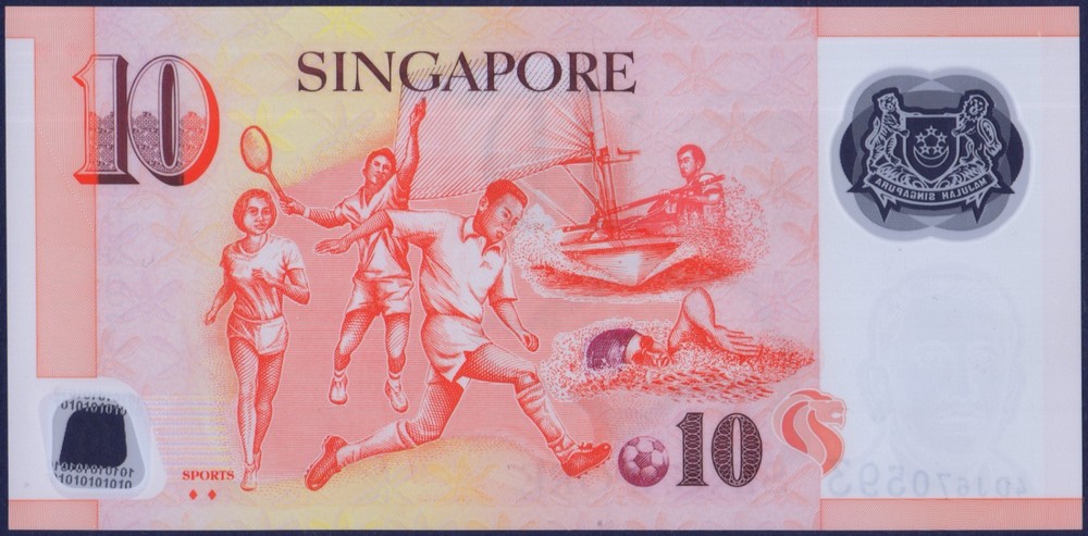 Singapore - P48g - 10 Dollars - Two 2 Solid Diamonds - POLYMER - #4DJ - UNC
