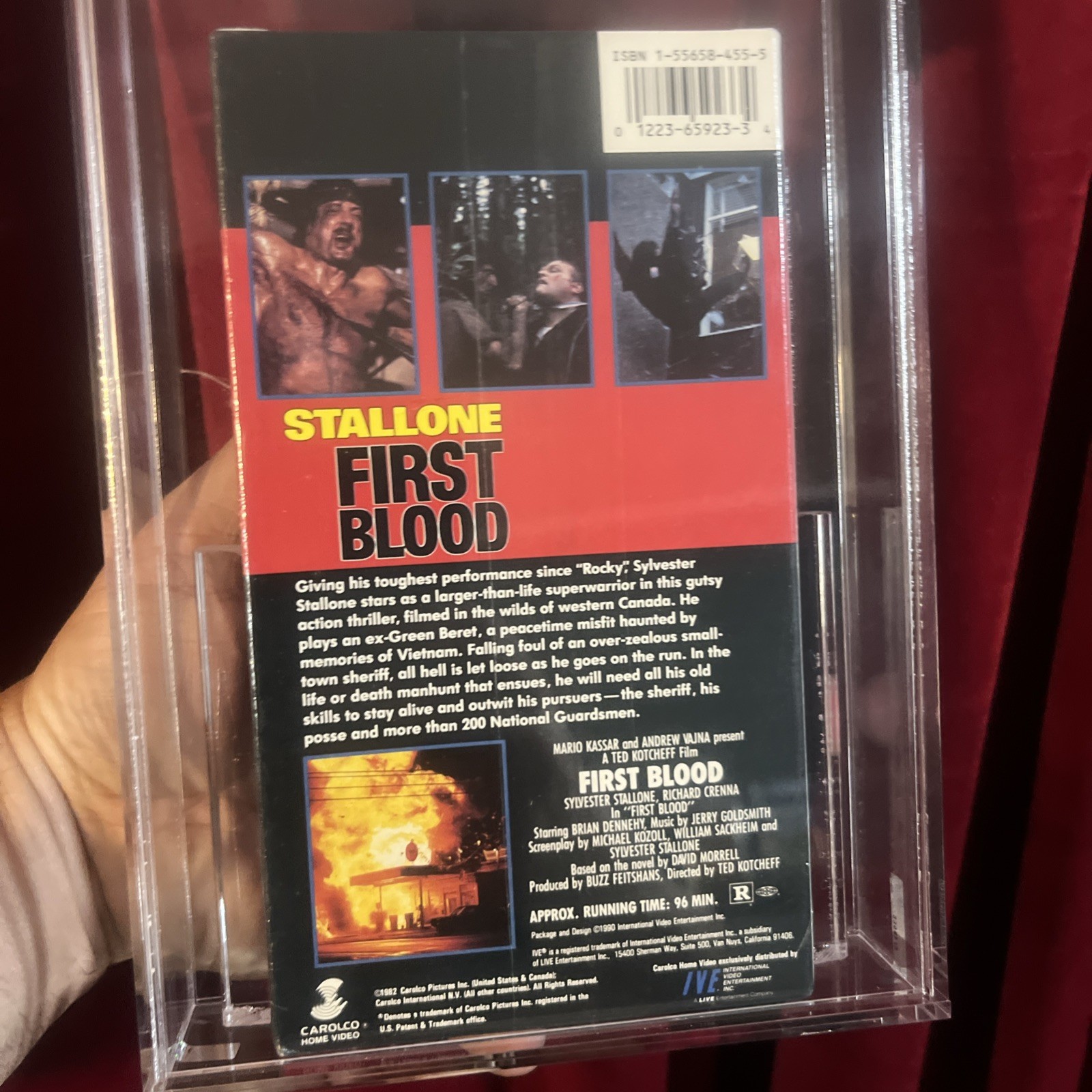FIRST BLOOD 1990 Slip Sealed VHS Graded IGS 7.5 / 7.5 Seal Stallone Rambo