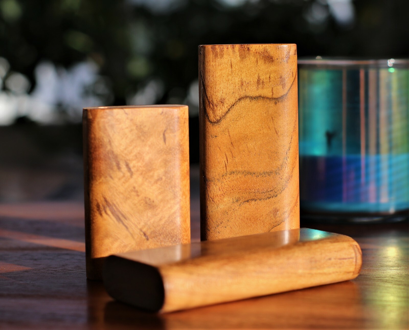 Teak Wood Dugout and one hitter- Perfect on the go smoking device