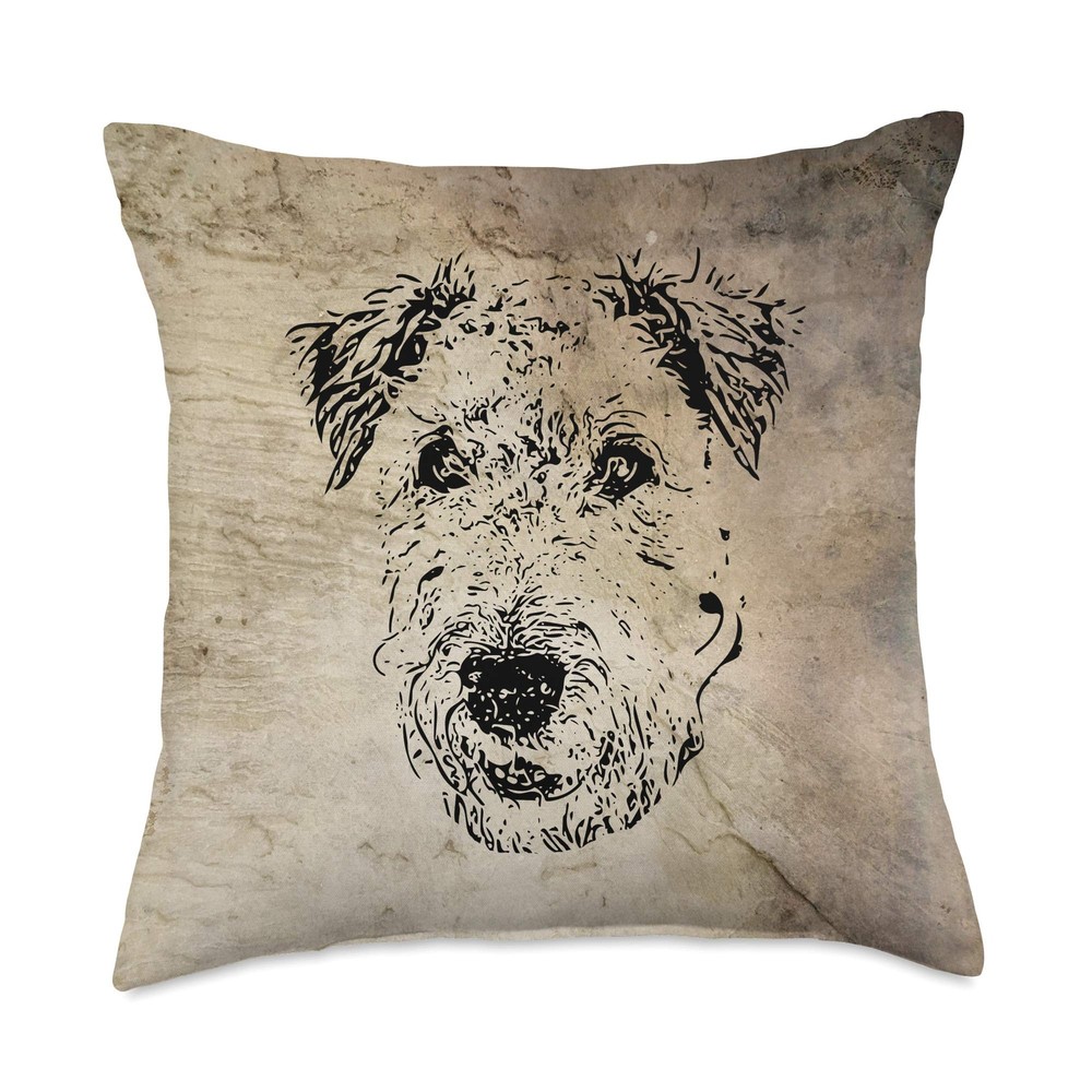 Airedale Owners Throw Pillow 18x18 Multicolor