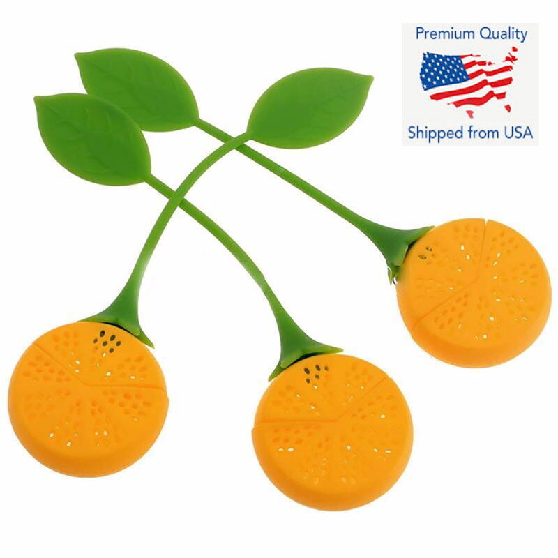 Orange Shape Silicone Leaf Loose Tea Infuser Filter Strainer Ball