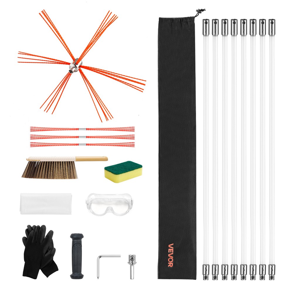 VEVOR Chimney Sweep Kit Fireplace Cleaning Tool Square Arch Rectangle Chimneys