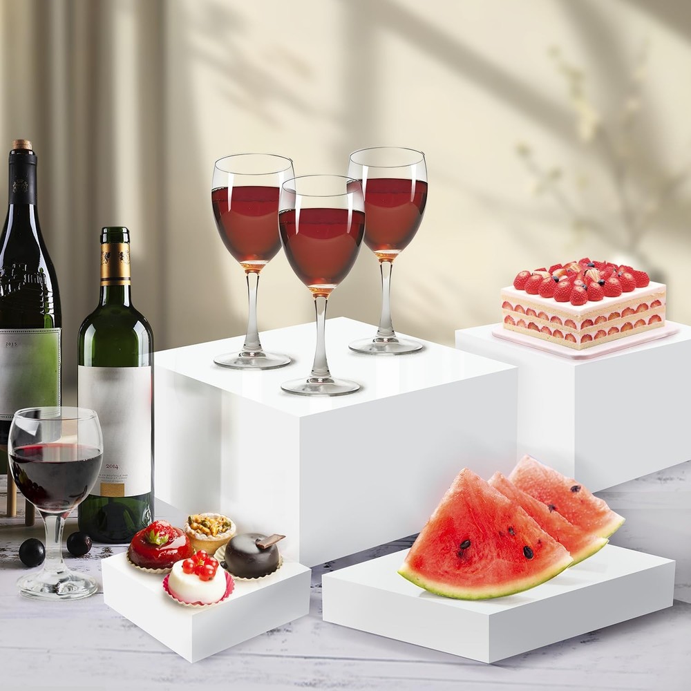 Buffet Risers, 6pcs Acrylic Display Boxes Cube Riser, Food Display Stands for...