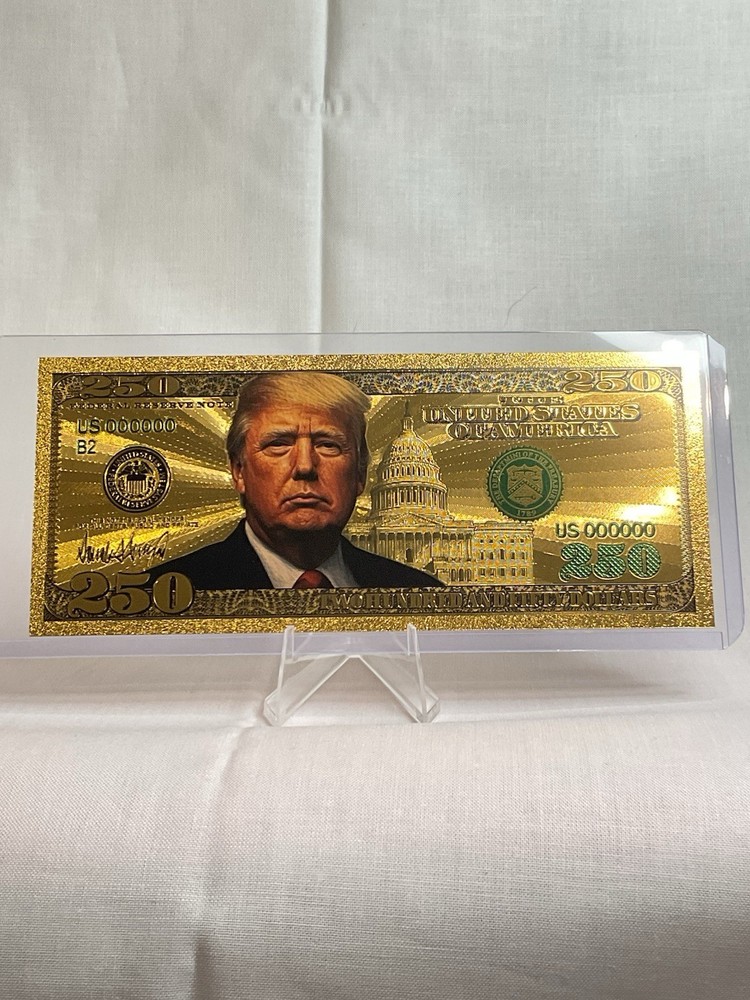 Gold-Plated $250 Novelty Banknote Public Figure & US Capitol Two-Sided