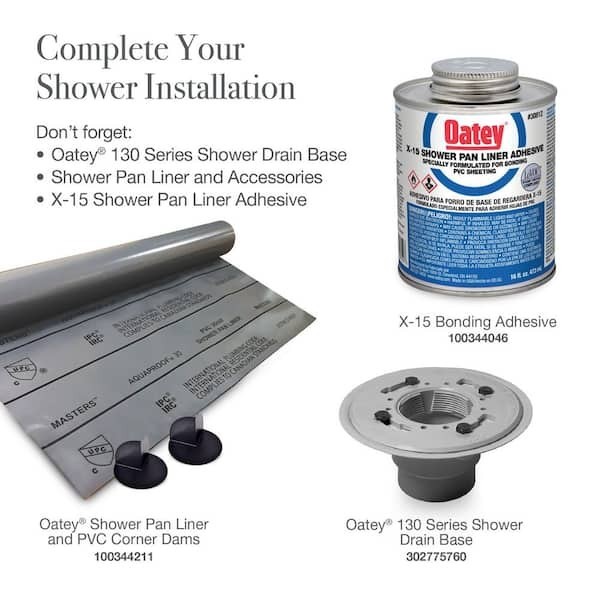 Oatey Designline 24 in Stainless Steel Linear Shower Drain Square Pattern