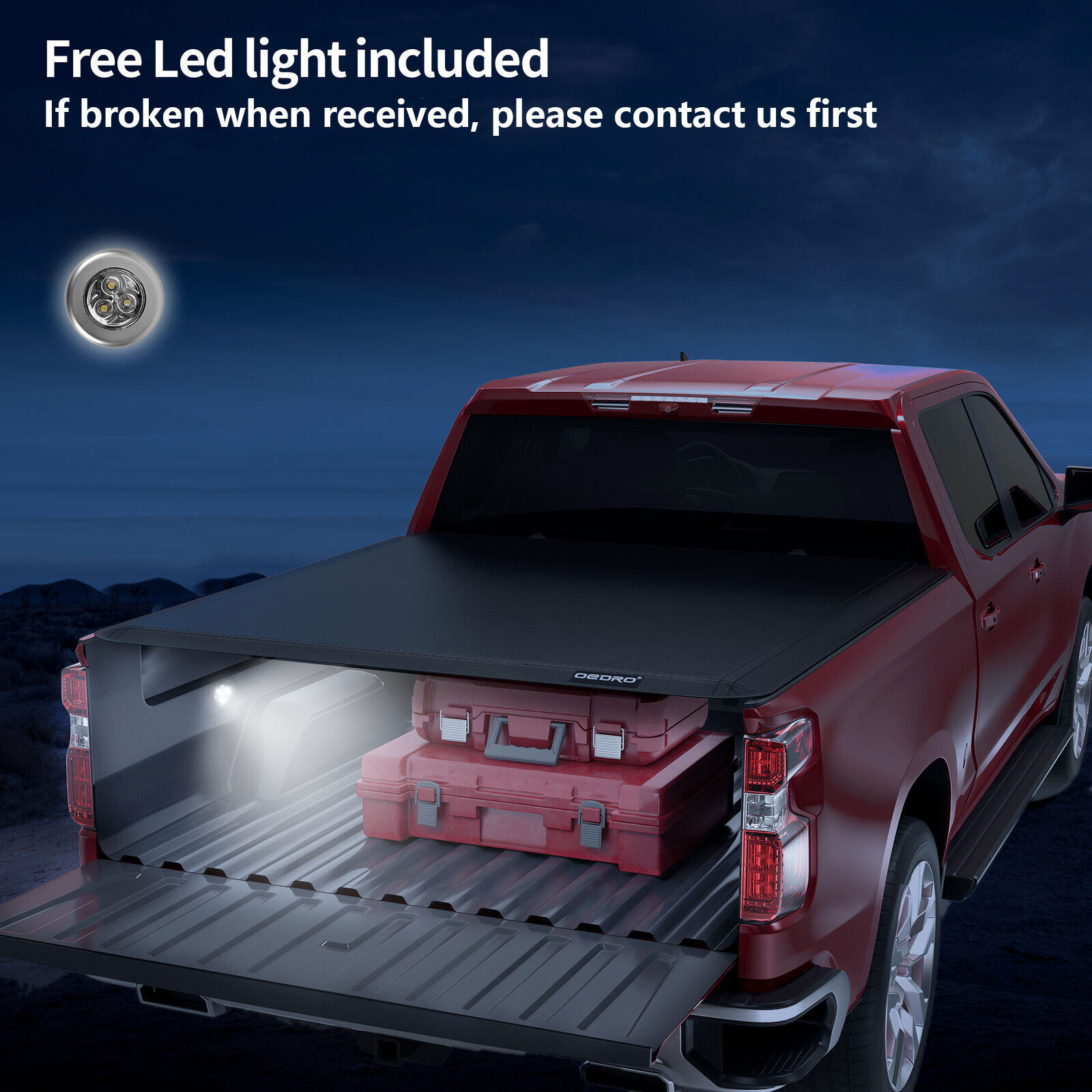 6.5FT 4-Fold Tonneau Cover For 2014-2019 Silverado/Sierra 1500 2500HD 3500 HD