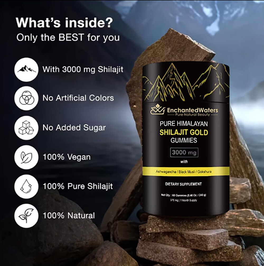 Himalayan Shilajit GOLD Gummies, Organic, Extremely Potent 3000 mg, Fulvic Acid