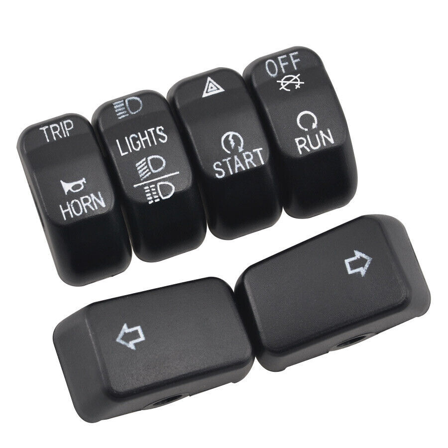 1 Set Hand Control Switch Housing Button Covers Caps Front For Harley 2014-2019