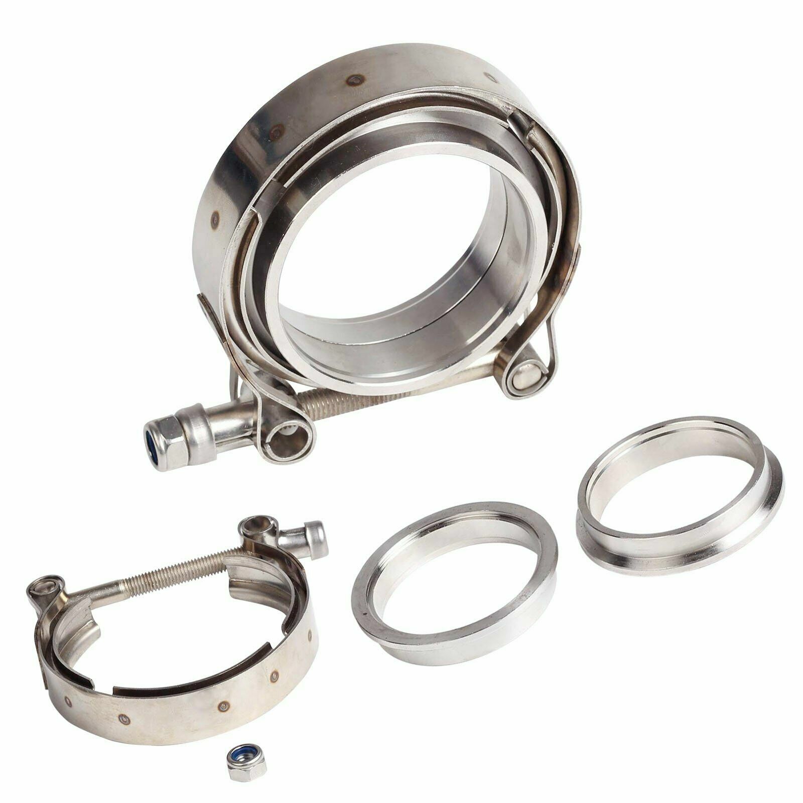 3 Inch Stainless Steel V Band Clamp +Male Female Flanges Fits Turbo, Downpipes