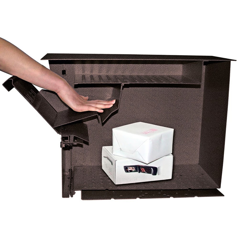 Mail Boss Package Master Modern Galvanized Steel Post Mount Bronze Locking Mailb