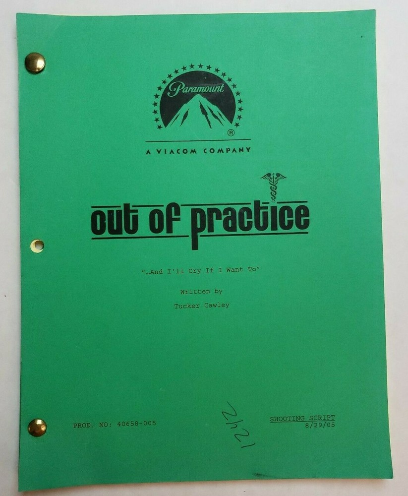 OUT OF PRACTICE / Tucker Cawley 2005 Script, CHRISTOPHER GORHAM & JENNIFER TILLY