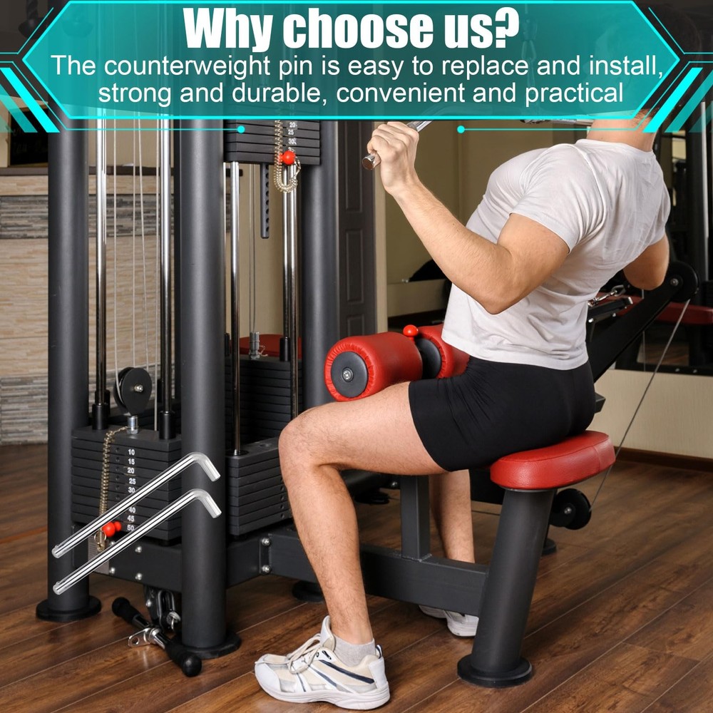 1pcs L-Type Weight Stack Pin, 3/8in Diameter 4.4in Locking Space Weight Stack...