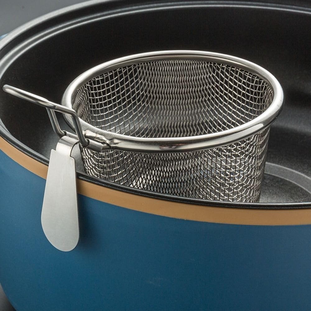 Silver Dumpling Noodle Strainer, Fine Mesh Strainer with Handle Colanders Foo...