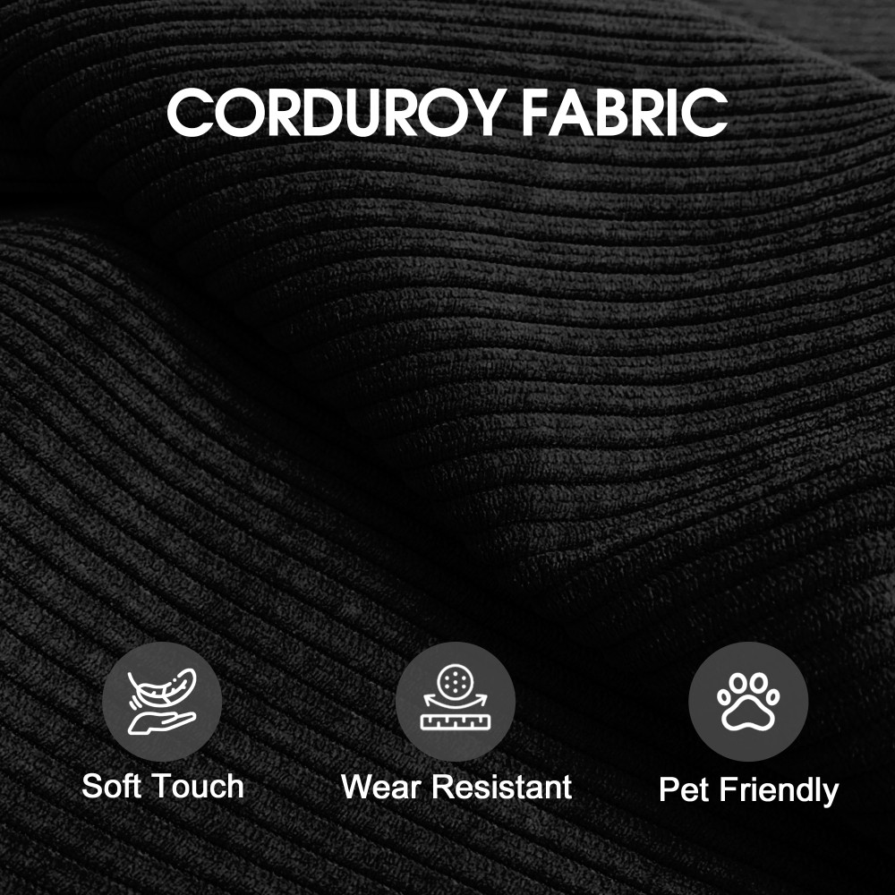 Compression Sofa, Convertible Floor Sofa Bed, Futon Couch Sleeper Bed, Black
