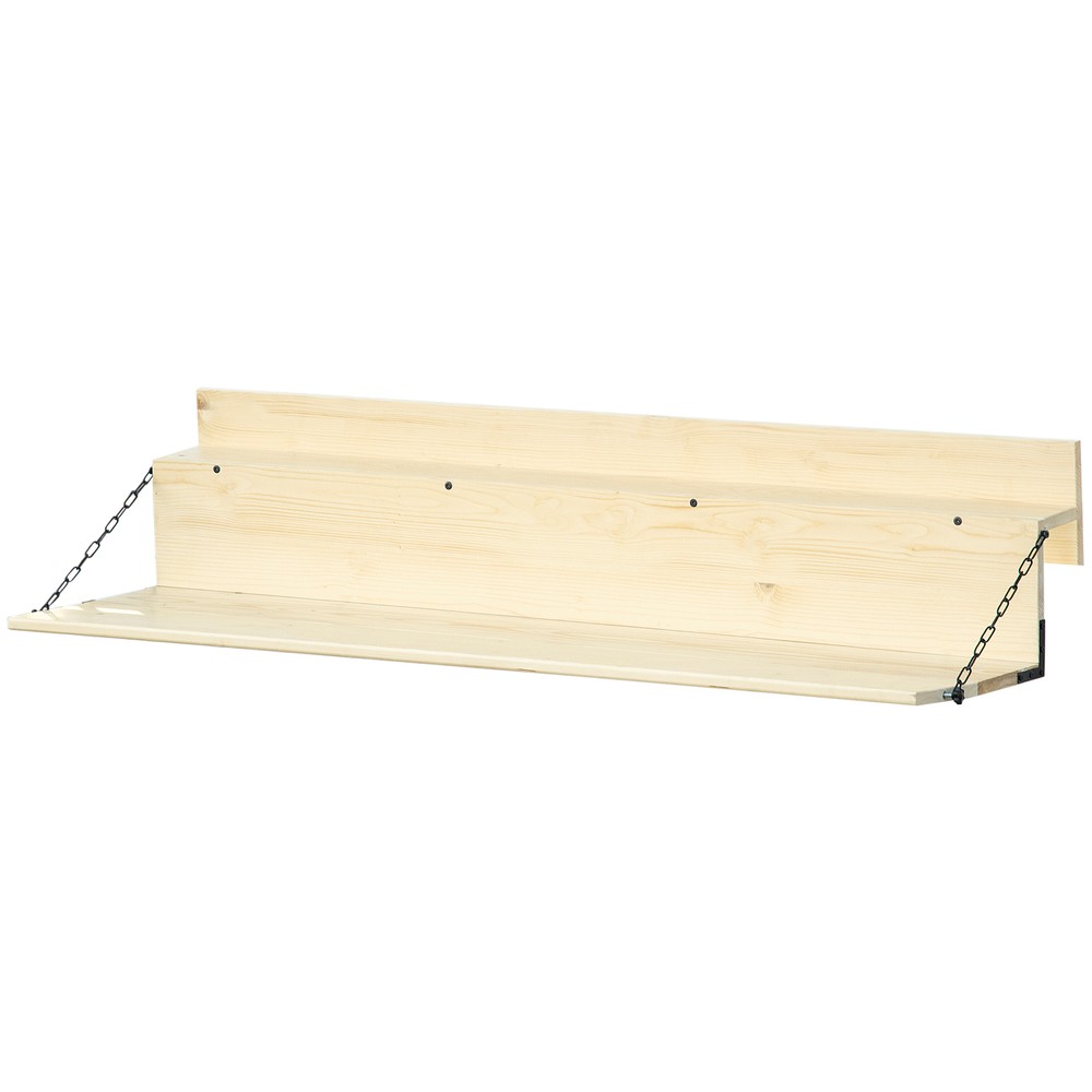 Outsunny Hanging Deck Table, Foldable Balcony Desk, Natural