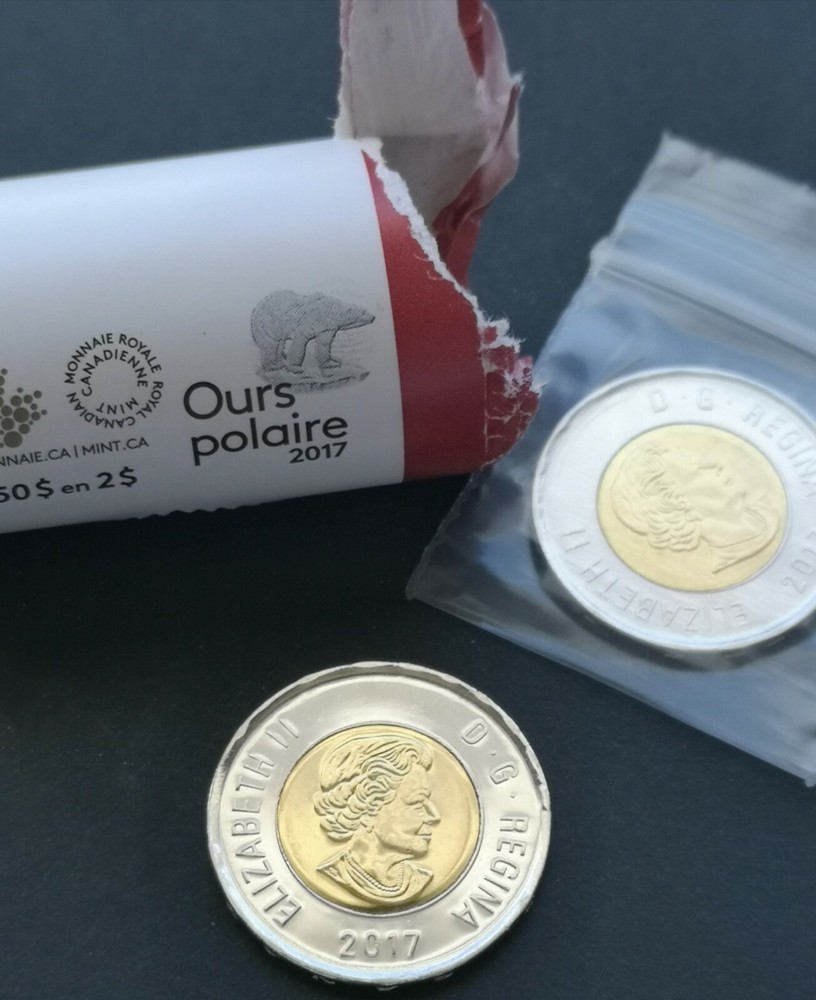 *** CANADA  TOONIE  2017  ***  BETTER  DATE *** FROM  MINT  ROLL  ***