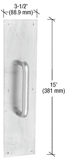 CRL 67N Satin Aluminum 15" Plate with 6" Round Solid Handle Pull