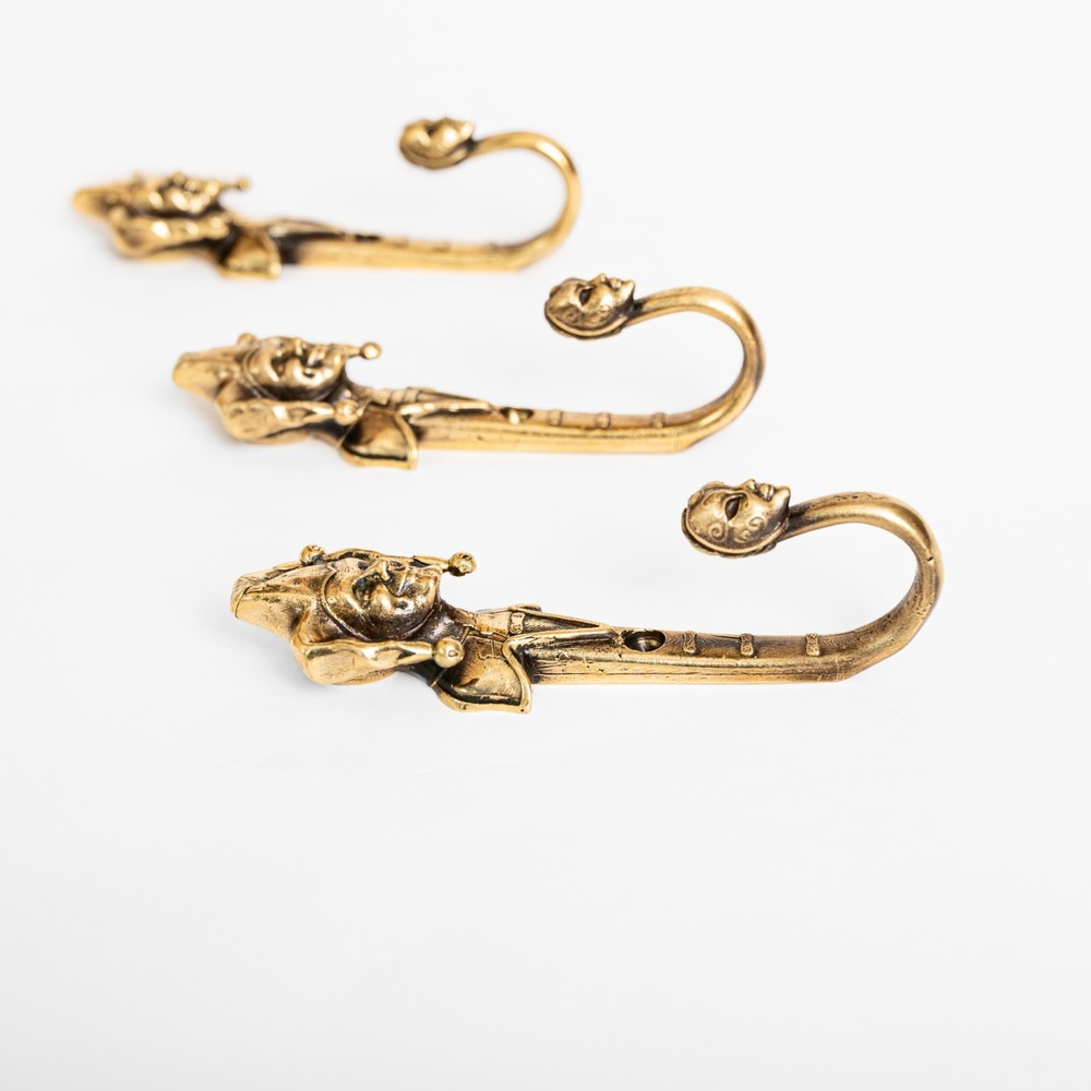 Brass Jester Wall Hook – Handmade Joker Hook, Medieval Solid Brass Decor