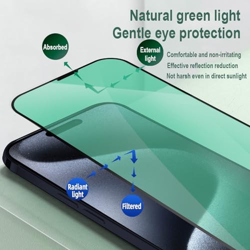 Anti Blue Light Screen Protector for 3 Pack Blue Light Blocking iPhone 15