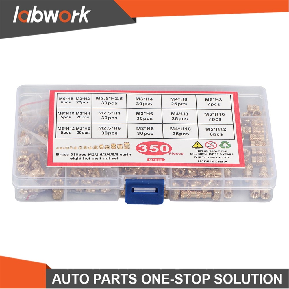 Labwork 350Pcs Threaded Inserts M2-M6 Female Thread Metric Knurled Nuts