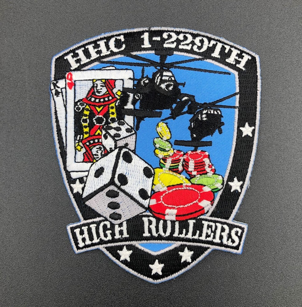 HHC 1-229th High Rollers Apache/Blackhawk Army Aviation Unit Patch OIF OEF