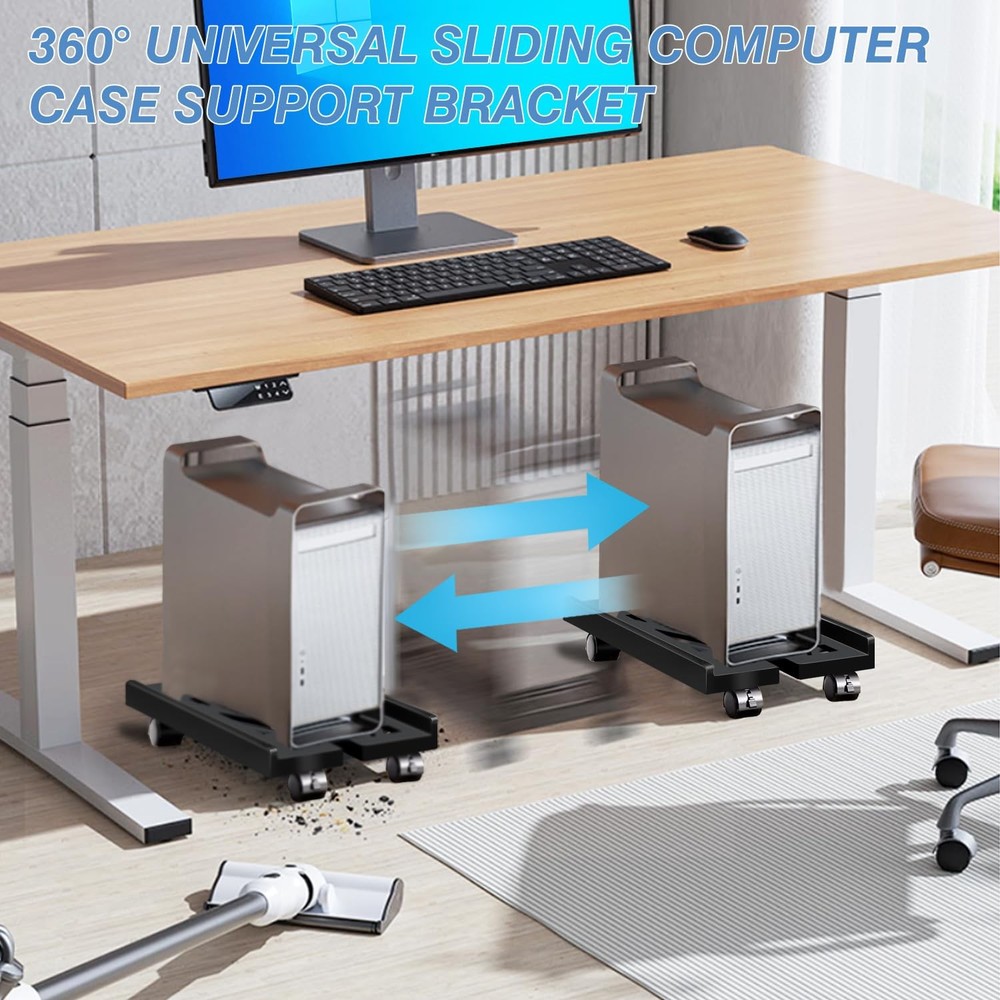 Pc Stand for Floor, Adjustable Computer Tower Stand for Carpet,Mobile CPU Sta...