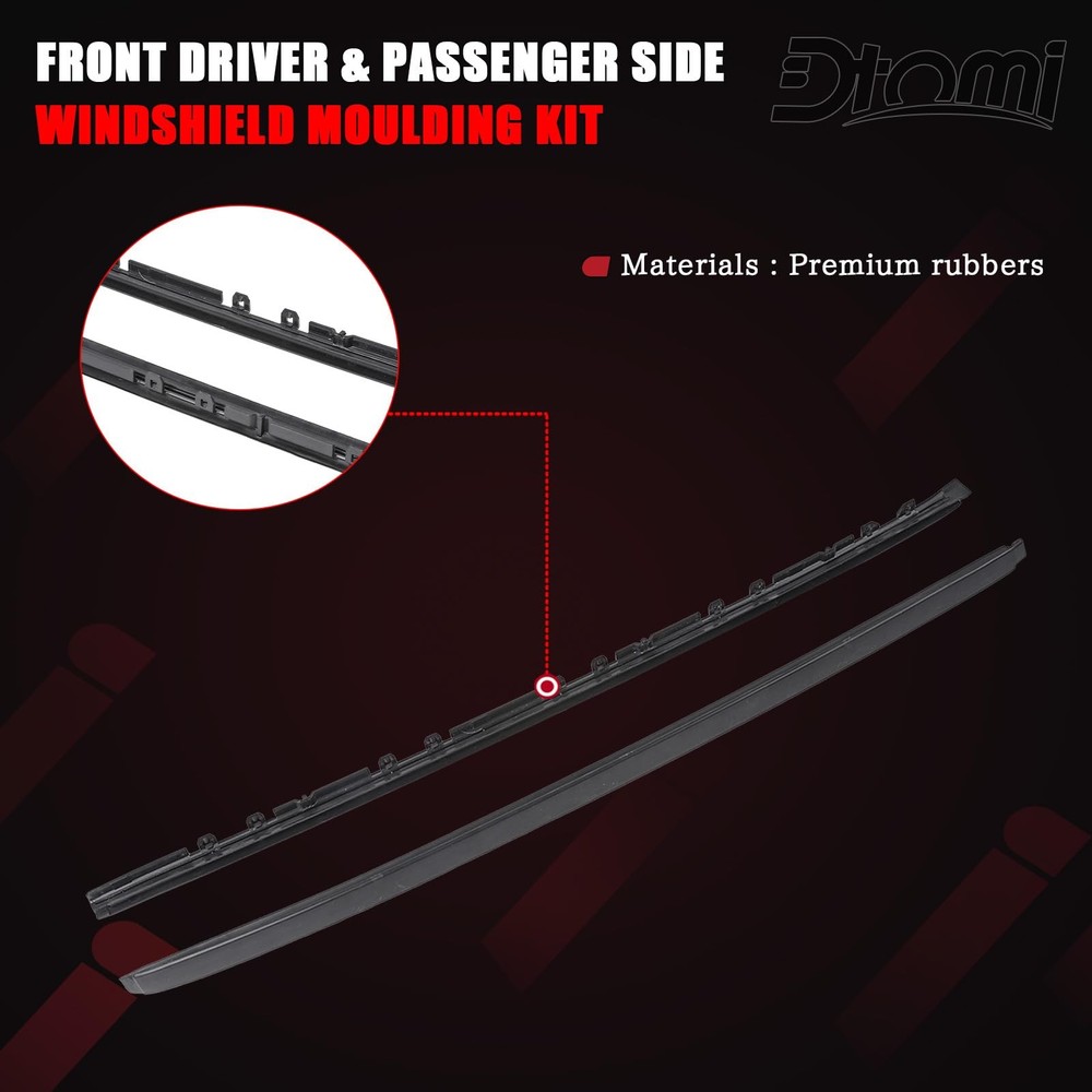 Front Driver & Passenger Side Windshield Moulding Kit Compatible with Lexus V...