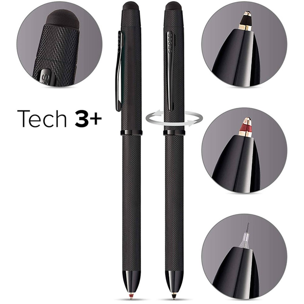 Cross Multifunction Pen Tech3+ Brushed Black PVD Diamond Pattern AT0090-19