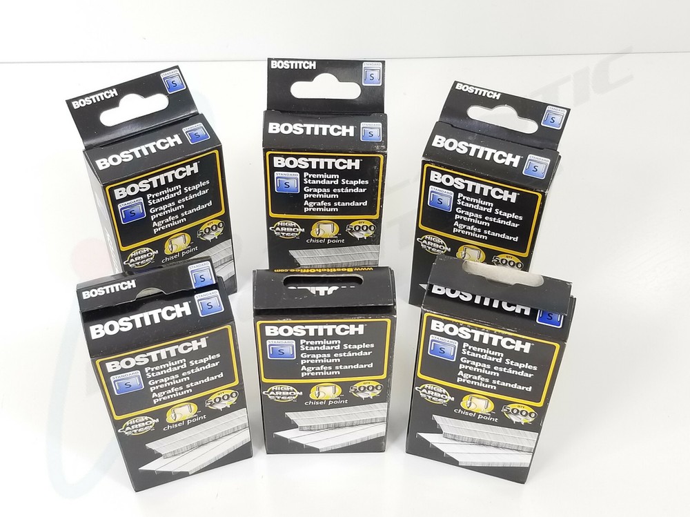 30,000 Stanley Bostitch Standard Staples 1/4" (6mm) Premium Sharp Chisel Point