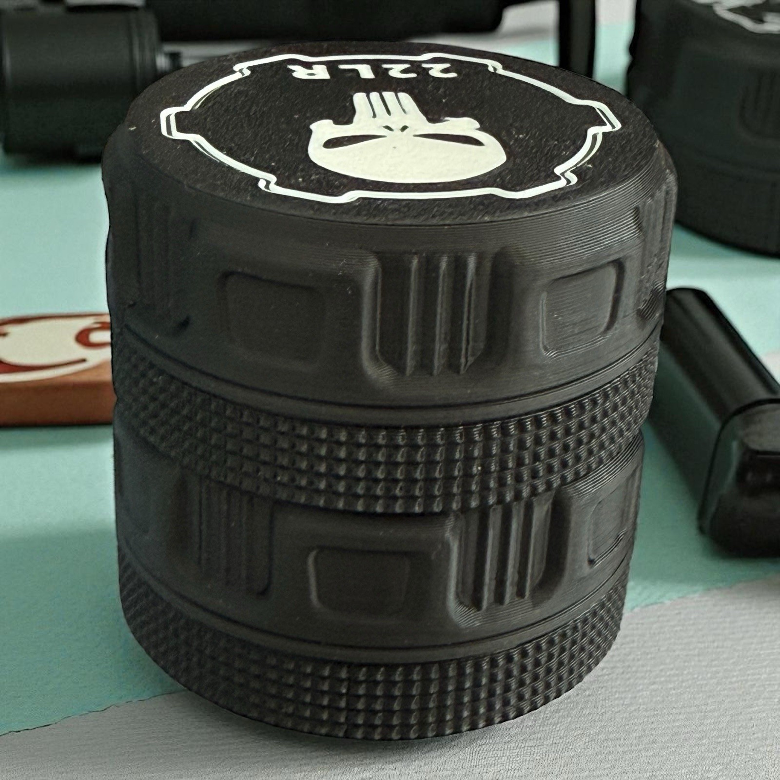 2 Pack 22 LR Mini Ammo Box Storage Case Holds 110 Rounds Screw On Lid Punisher