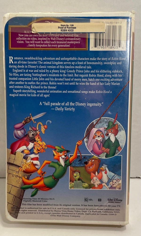 Robin Hood VHS