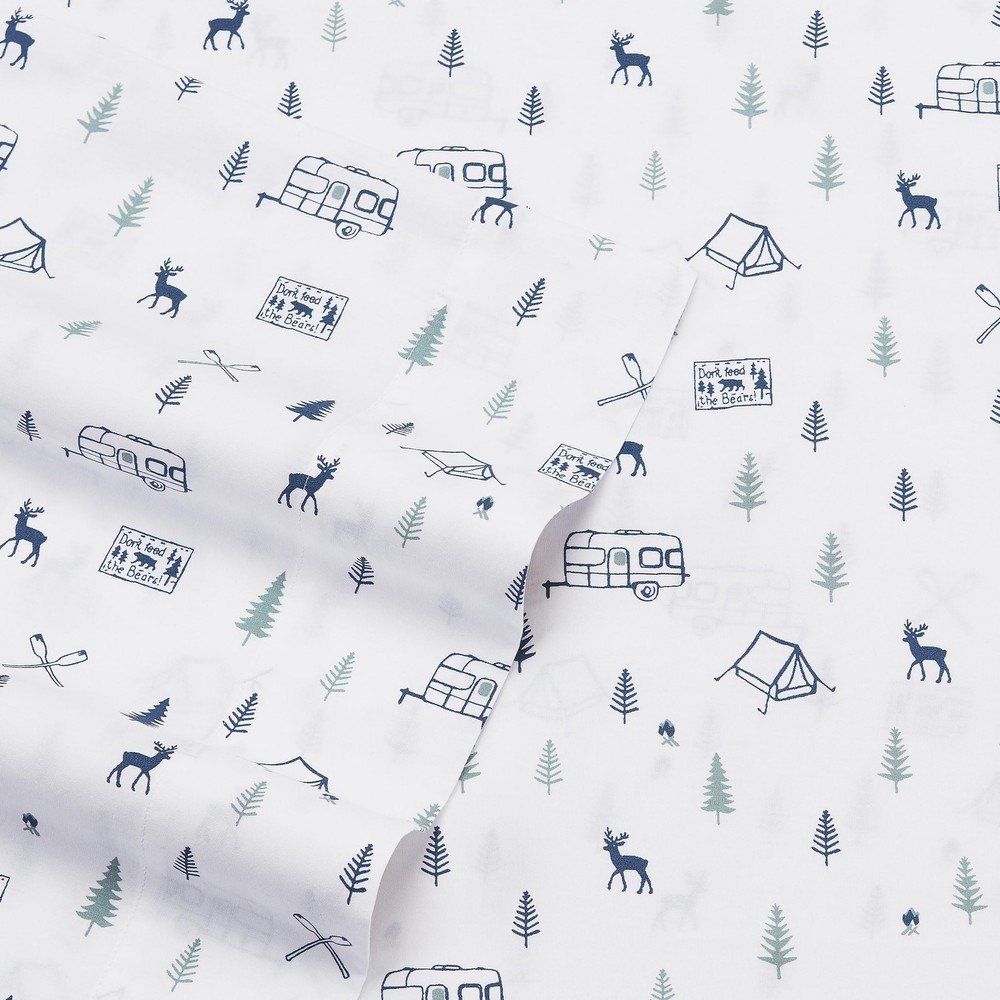 Eddie Bauer - Twin Sheet Set, Cotton Percale Bed Sheets, Crisp Cool Bed