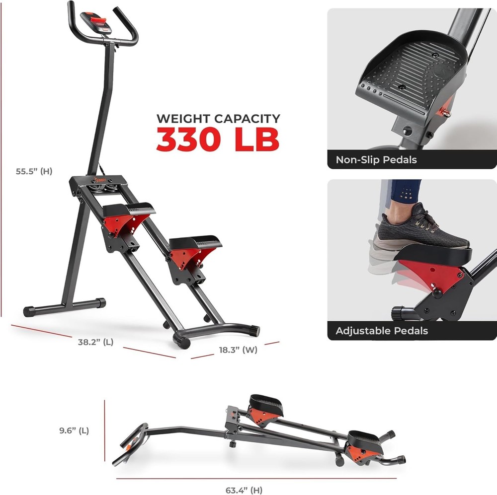 Foldable Stair Stepper with Adjustable Handlebar & App Connection
