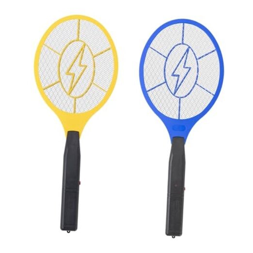 Electric Fly Swatter 2 Pack (Yellow & Blue) – High-Voltage Bug Zapper with