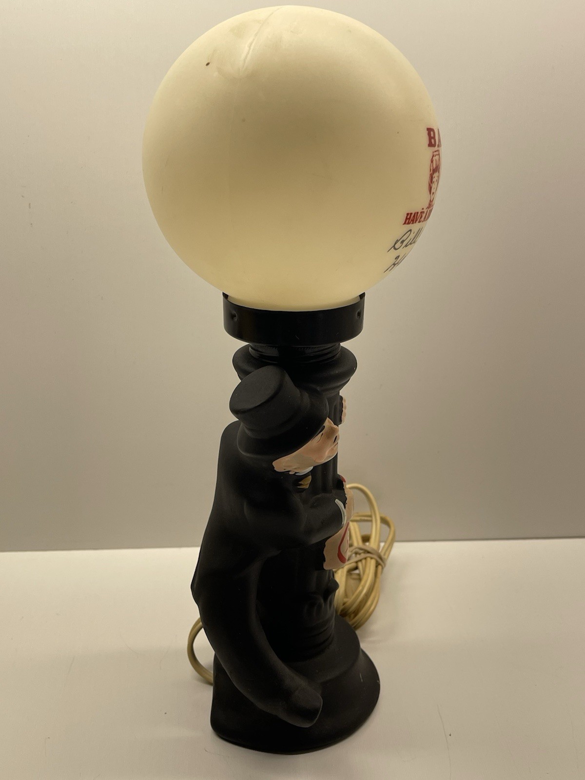 Vintage 11” Drunk Hobo Charlie Chaplin Light Pole Bar Lamp HAVE A DRINK Tested