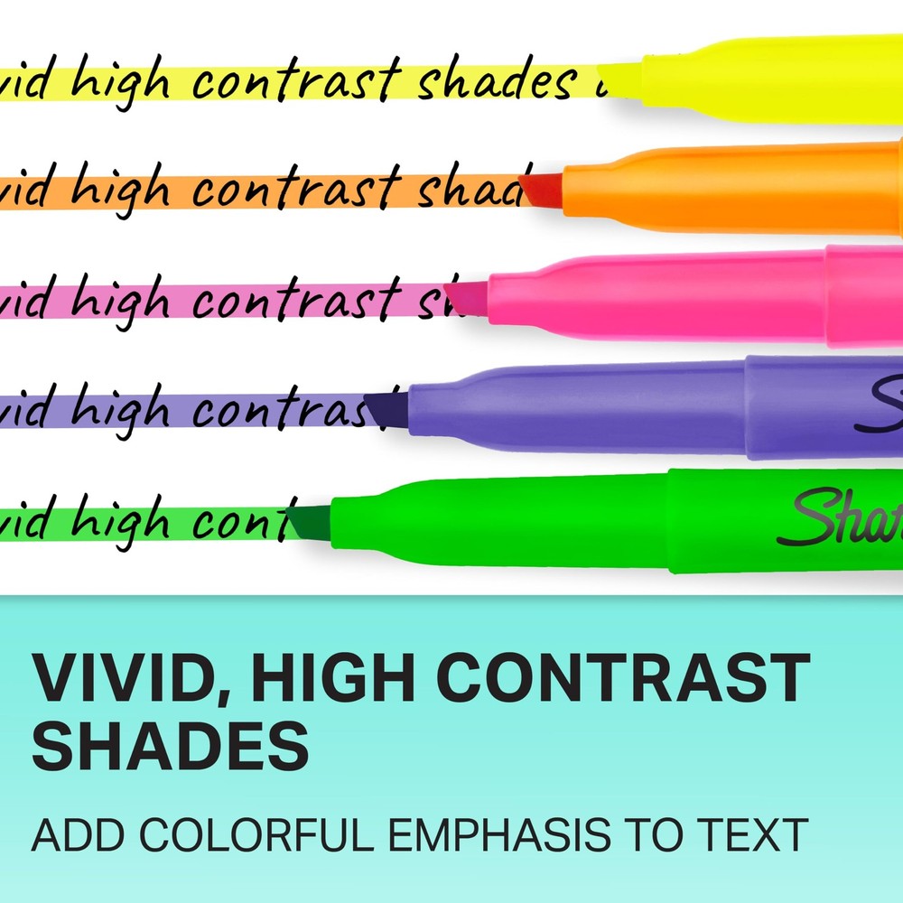Sharpie Pocket Highlighters, Chisel Tip, 24 Count (Pack of 1), Assorted