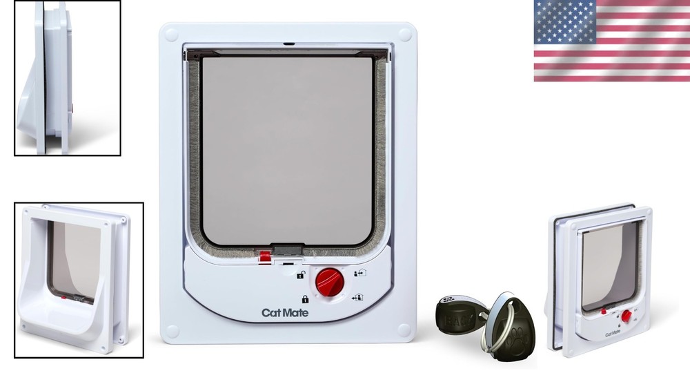 Weatherproof Electromagnetic Cat Door - 4-Way Lock for Security & Convenience