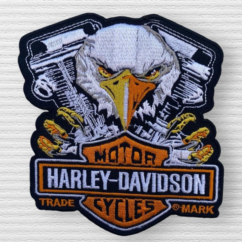 Harley-Davidson Biker Patch Snatched Eagle Embroidered Sew On Iron On