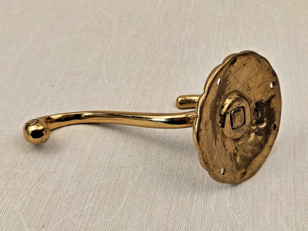 double brass coat hooks vintage