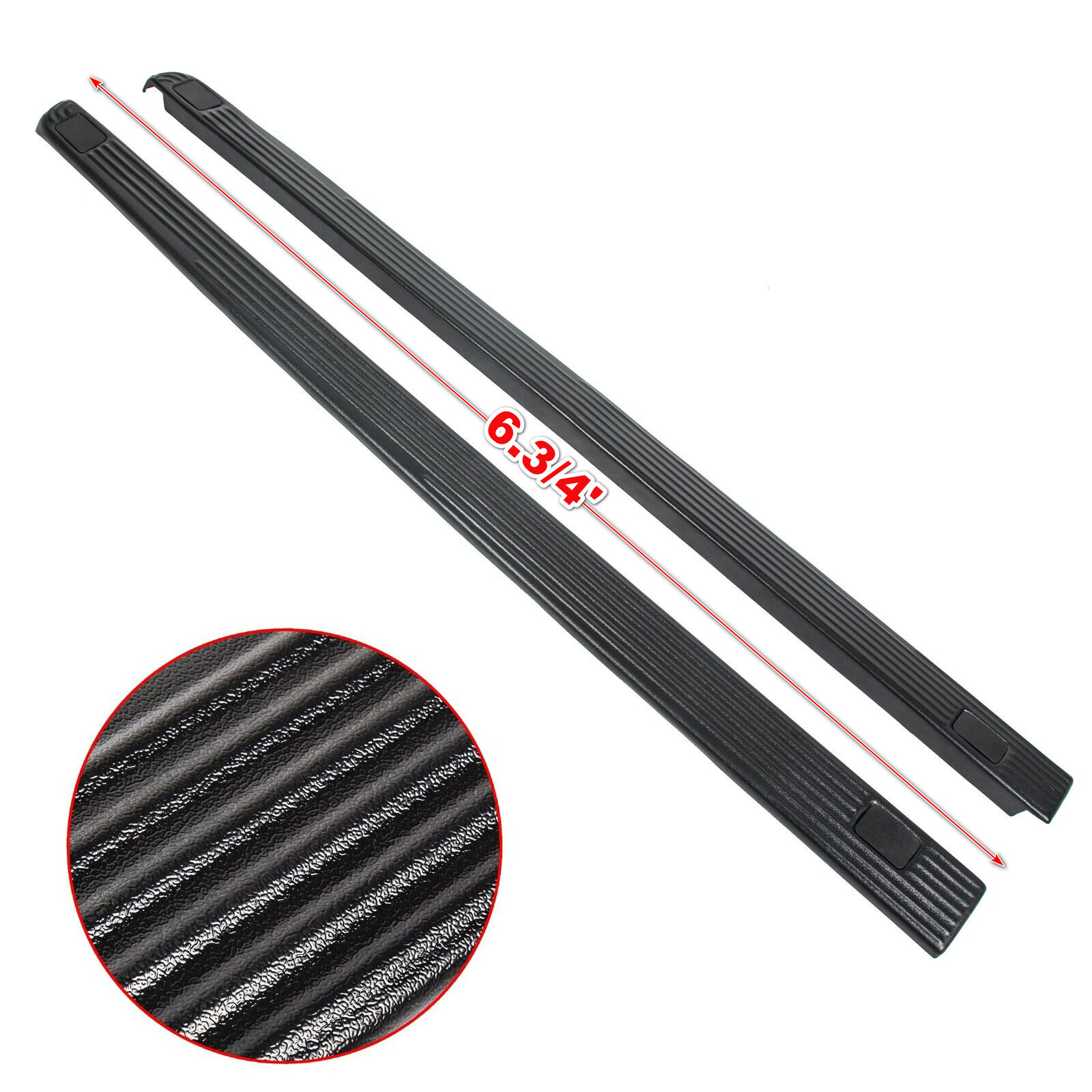 PAIR For Ford F250 F350 Super Duty 6 3/4' Bed Side Rail Top Moulding Cover cap