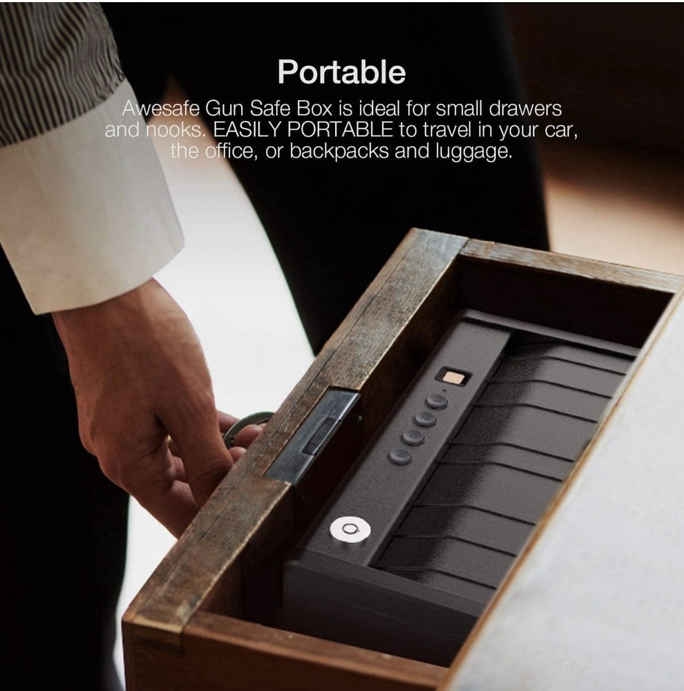 awesafe Biometric Lock Gun Safe - Black