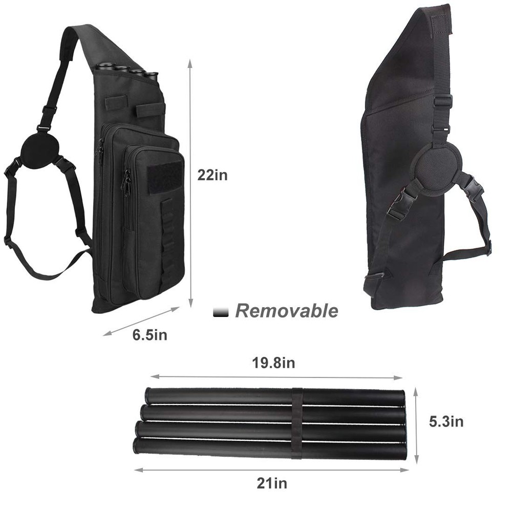 Krayney Multi-function 4-Tubes Back Arrow Quiver Shoulder Hanged Target Shoot...